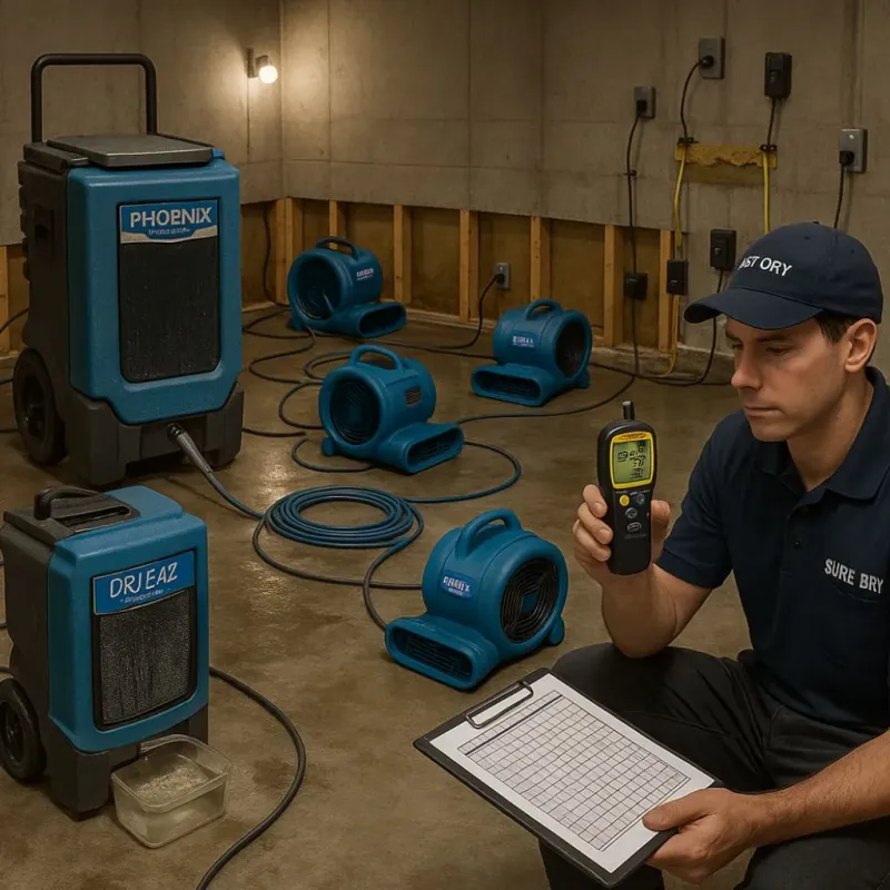 Structural Drying and Dehumidification process in Verona, KY